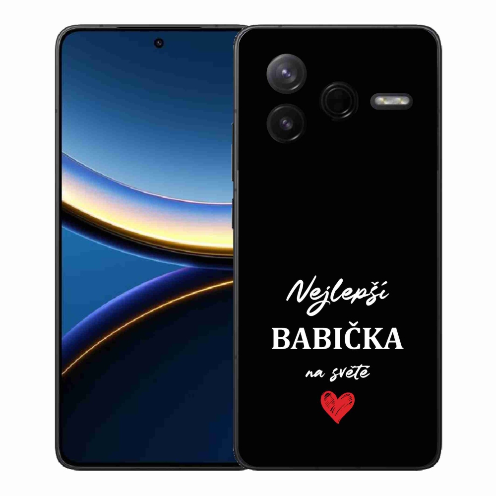Gelový kryt mmCase na Xiaomi Poco F7 Pro - nejlepší babička 1 černé pozadí