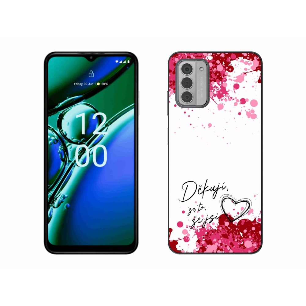 Gelový kryt mmCase na Nokia G42 - zamilovaný text 2 bílé pozadí