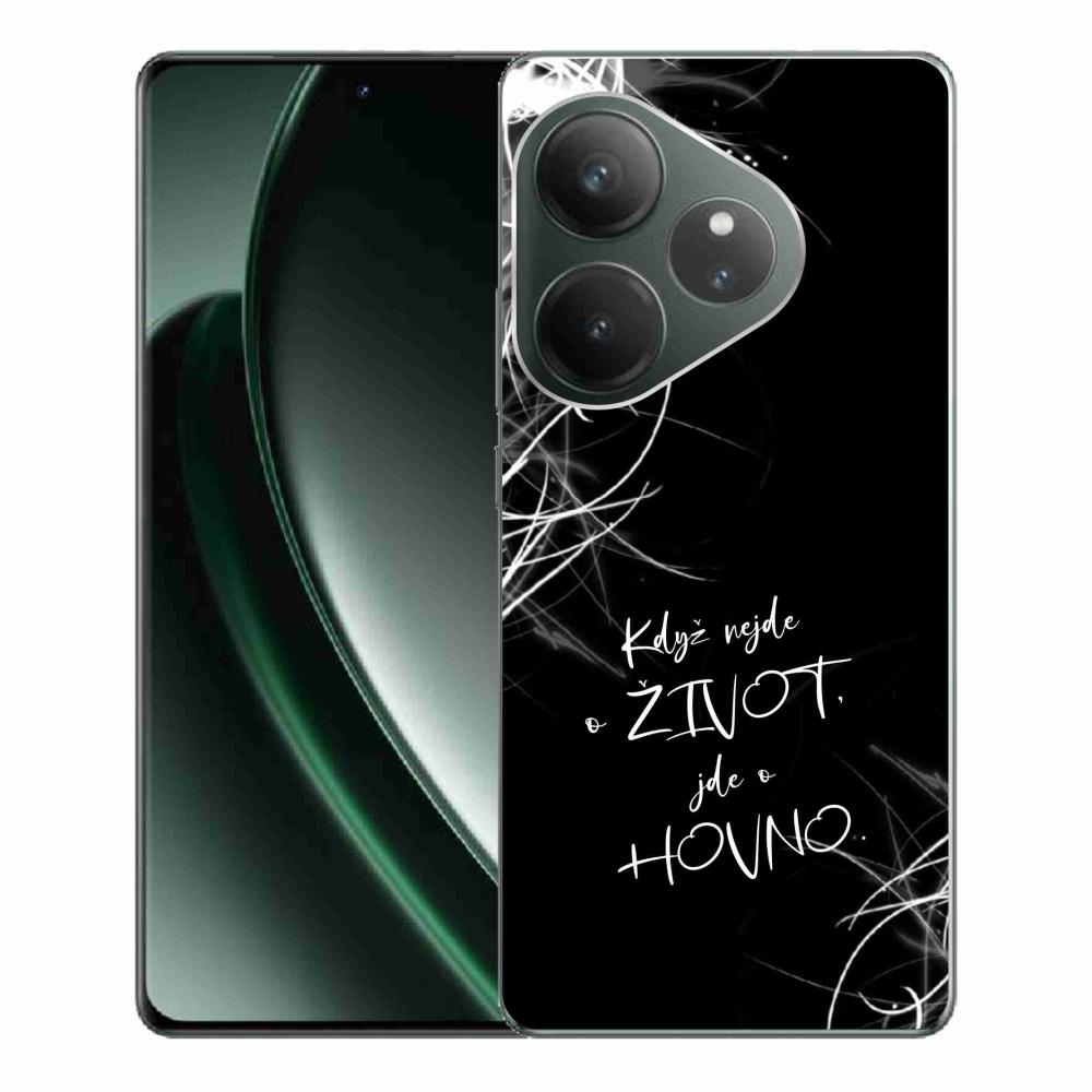 Gelový kryt mmCase na Realme GT 6 5G/GT 6T 5G - vtipný text 16 černé pozadí