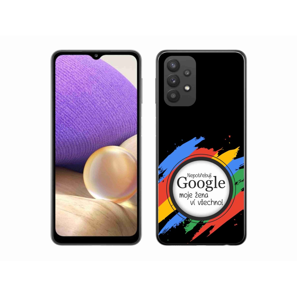 Gelový kryt mmCase na Samsung Galaxy A32 5G - žena ví všechno černé pozadí