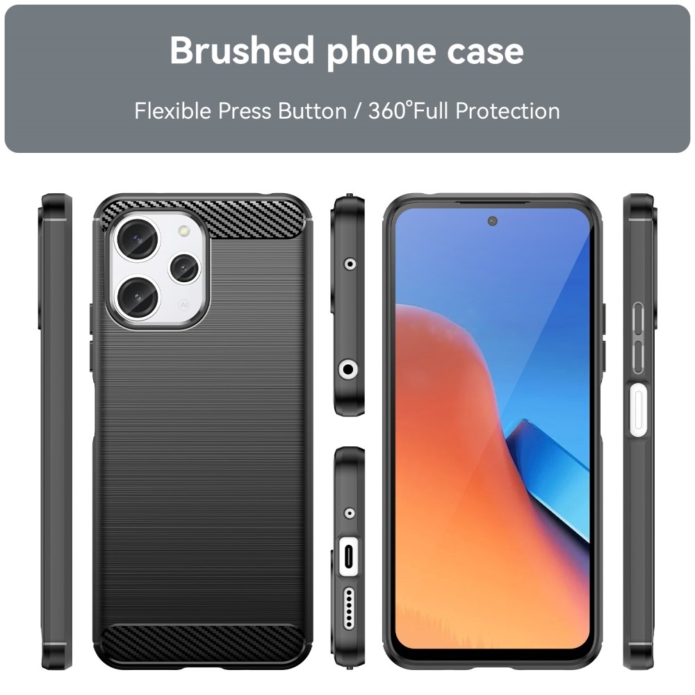 Carbon odolný gelový obal na Xiaomi Redmi 12 4G/5G - černý