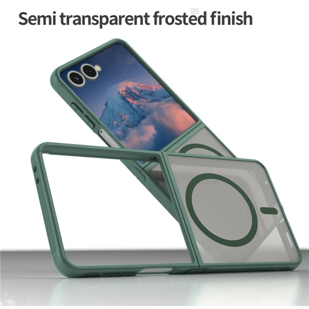 Case matný gelový obal s MagSafe na Samsung Galaxy Z Flip7 5G - zelený