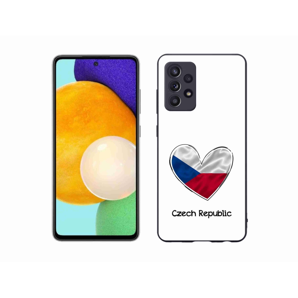Gelový kryt mmCase na Samsung Galaxy A52/A52 5G - vlajka srdce bílé pozadí
