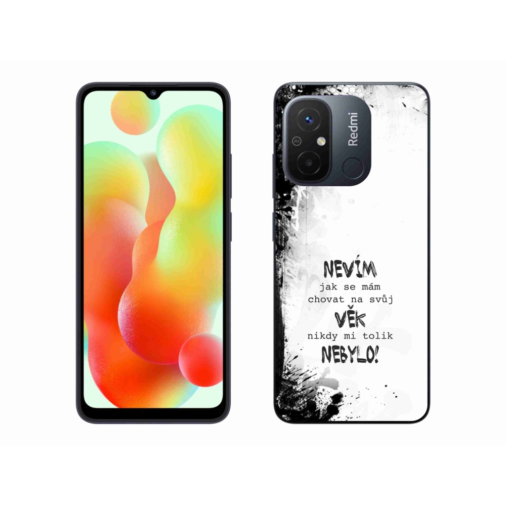 Gelový kryt mmCase na Xiaomi Redmi 12C - vtipný text 14 bílé pozadí
