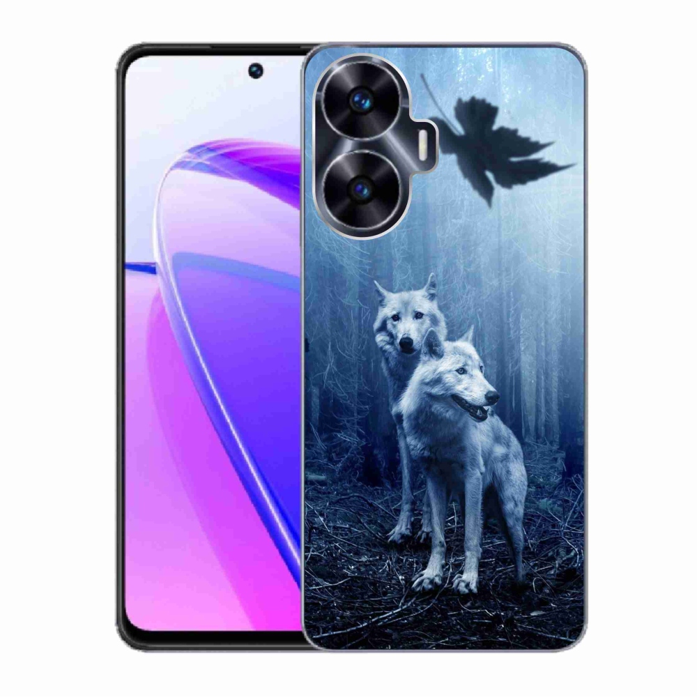 Gelový kryt mmCase na Realme C55 - vlci v lese