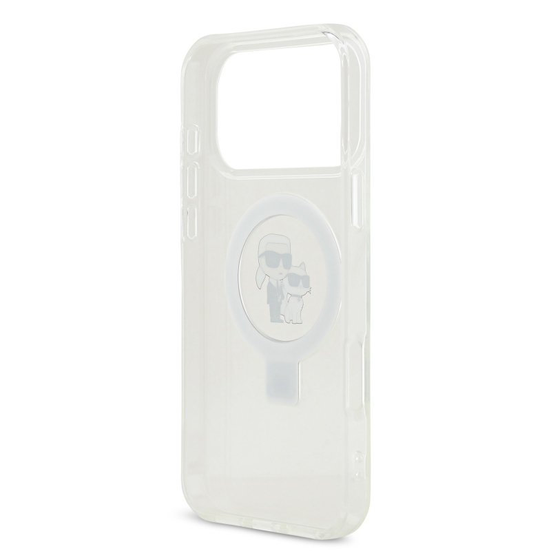 Karl Lagerfeld Ringstand Karl and Choupette MagSafe Zadní Kryt pro iPhone 17 Pro Max White