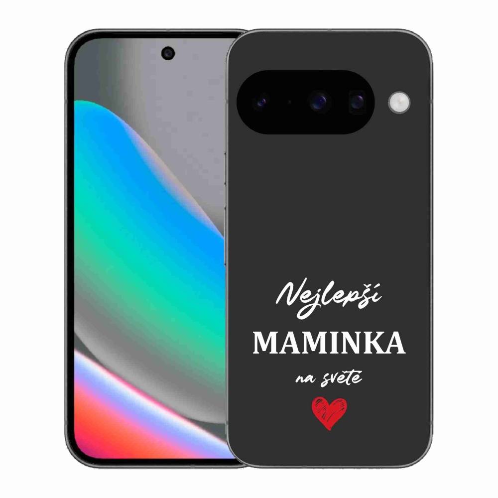 Gelový kryt mmCase na Google Pixel 10 - nejlepší maminka 1 černé pozadí