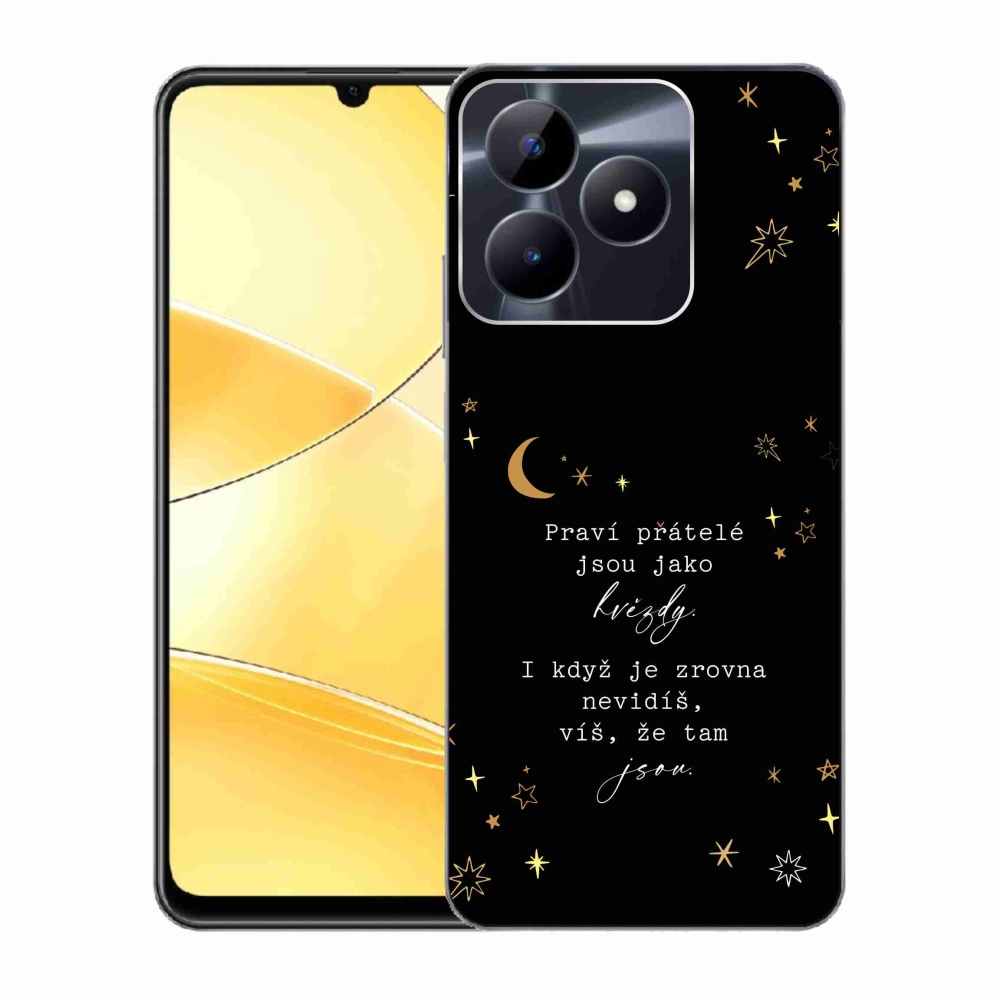 Gelový kryt mmCase na Realme C51/C53 - citát 6 černé pozadí