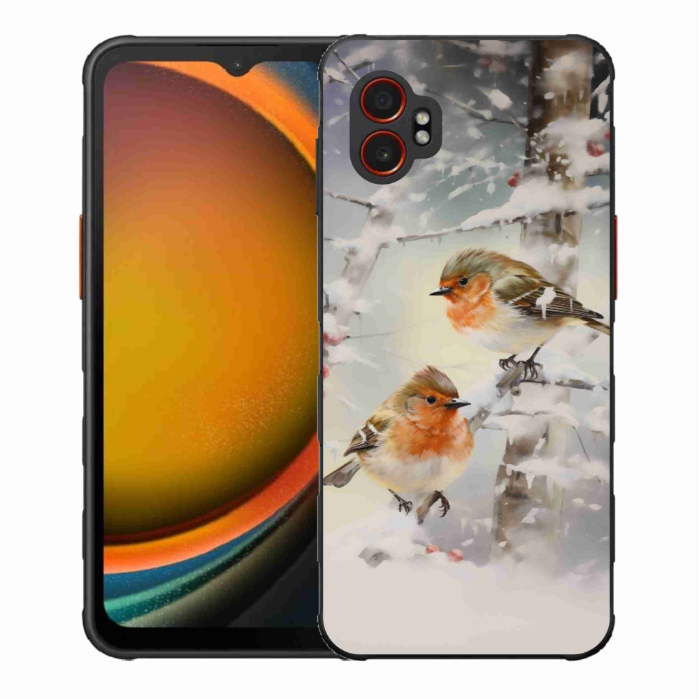 Gelový kryt mmCase na Samsung Galaxy Xcover 7 Pro - ptáčci v zimě