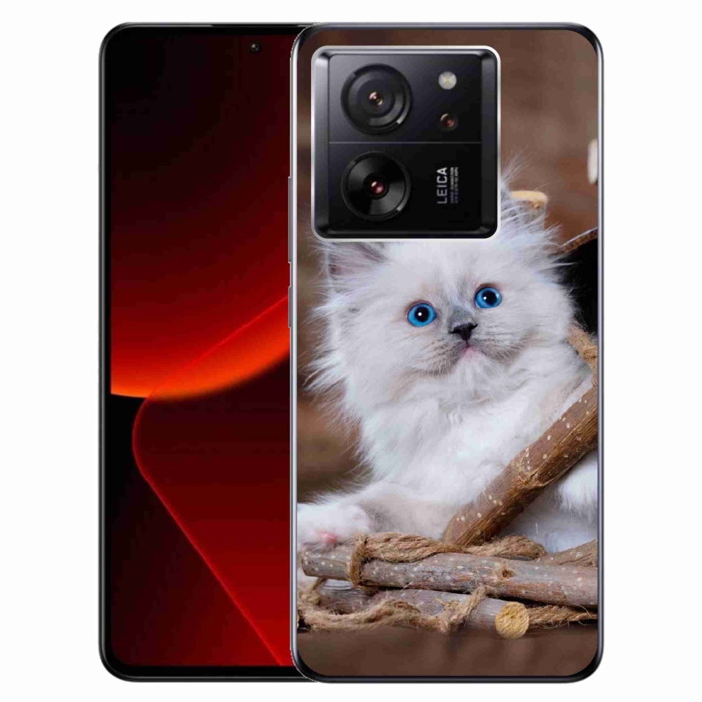 Gelový kryt mmCase na Xiaomi 13T/13T Pro - bílé kotě