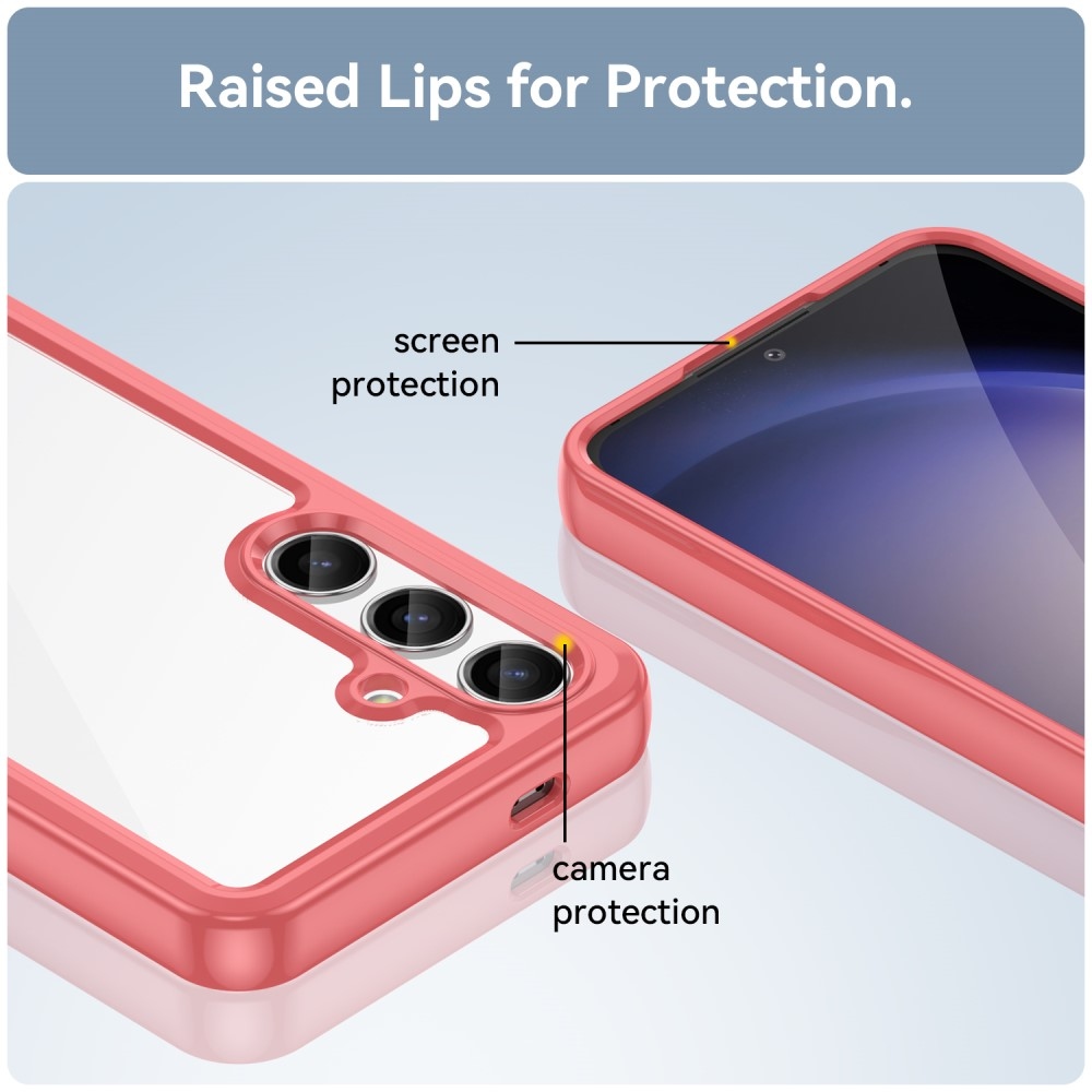 Gelový obal s pevnými zády na Samsung Galaxy S24 - červený