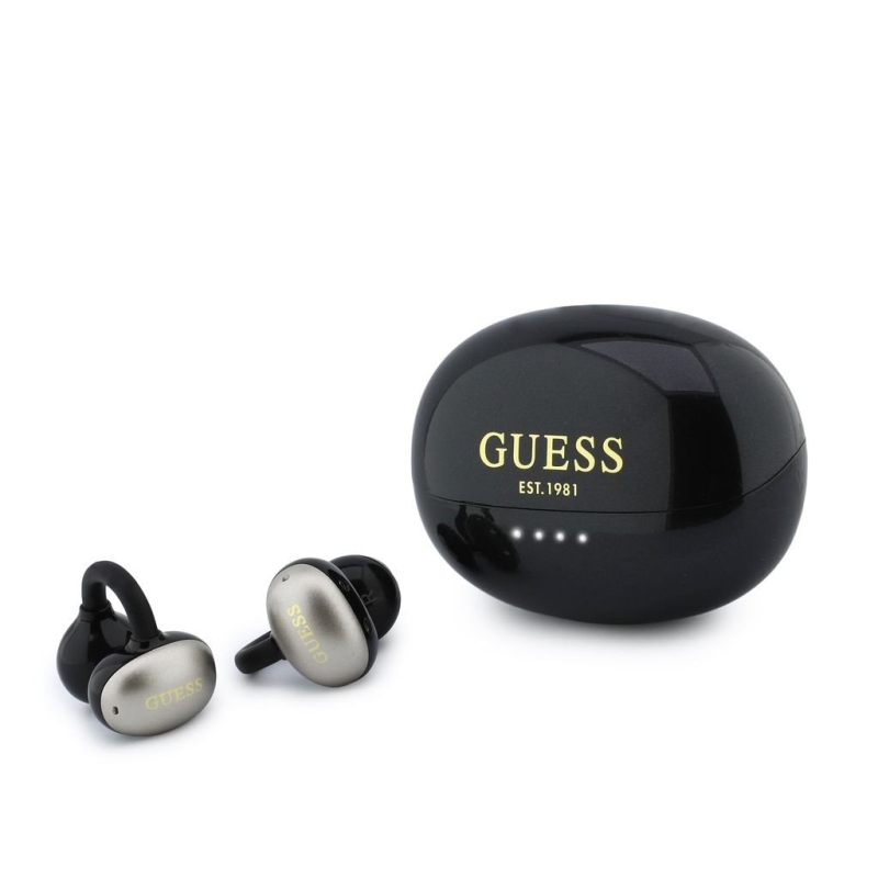 Guess Metallic Finish Classic Logo OWS Bezdrátová Sluchátka Black