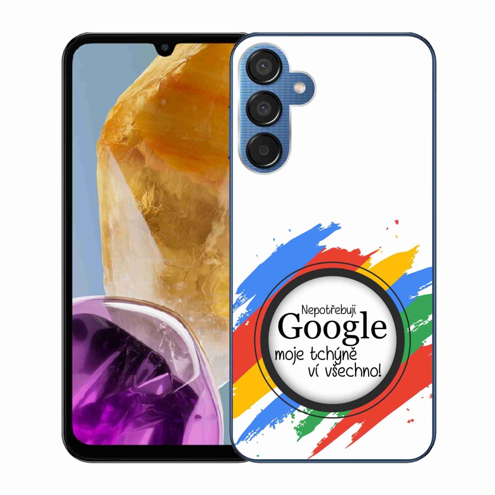 Gelový kryt mmCase na Samsung Galaxy M15 5G - tchýně ví všechno bílé pozadí
