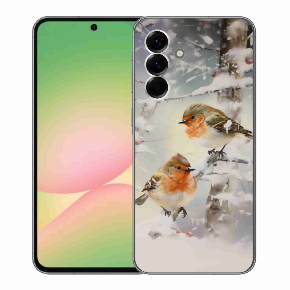 Gelový kryt mmCase na Samsung Galaxy A56 5G - ptáčci v zimě