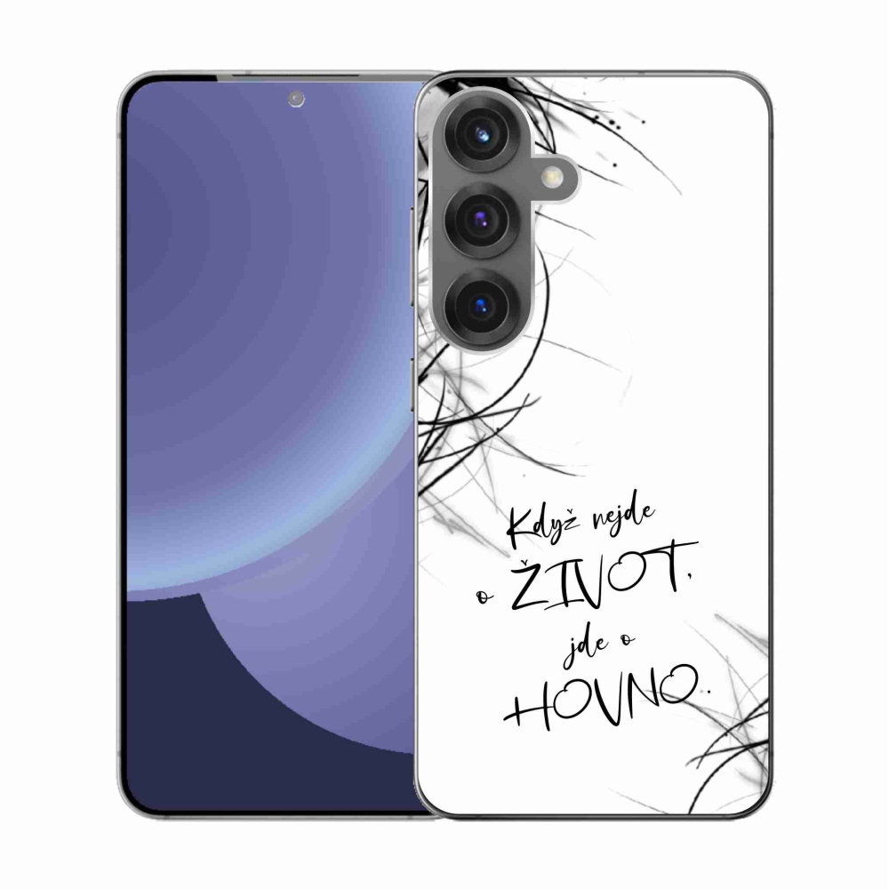 Gelový kryt mmCase na Samsung Galaxy S25 - vtipný text 16 bílé pozadí