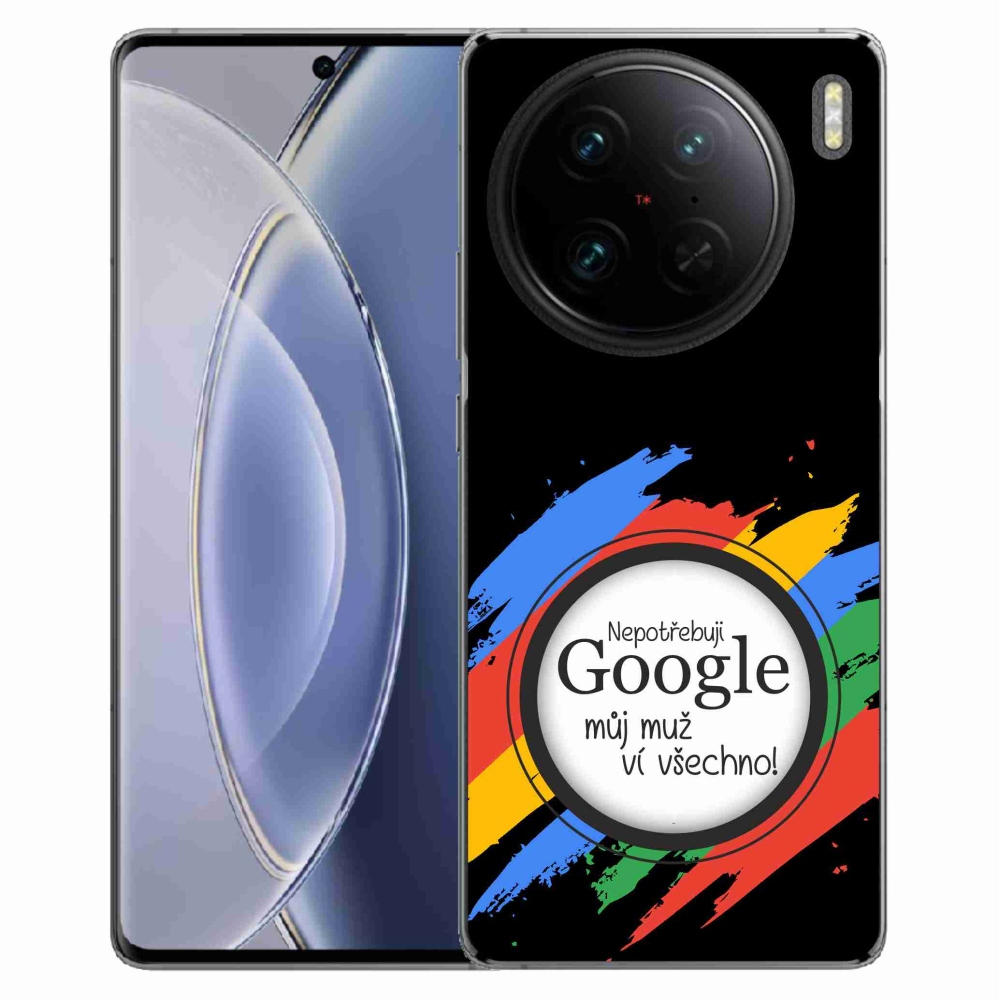 Gelový kryt mmCase na Vivo X90 Pro - muž ví všechno černé pozadí