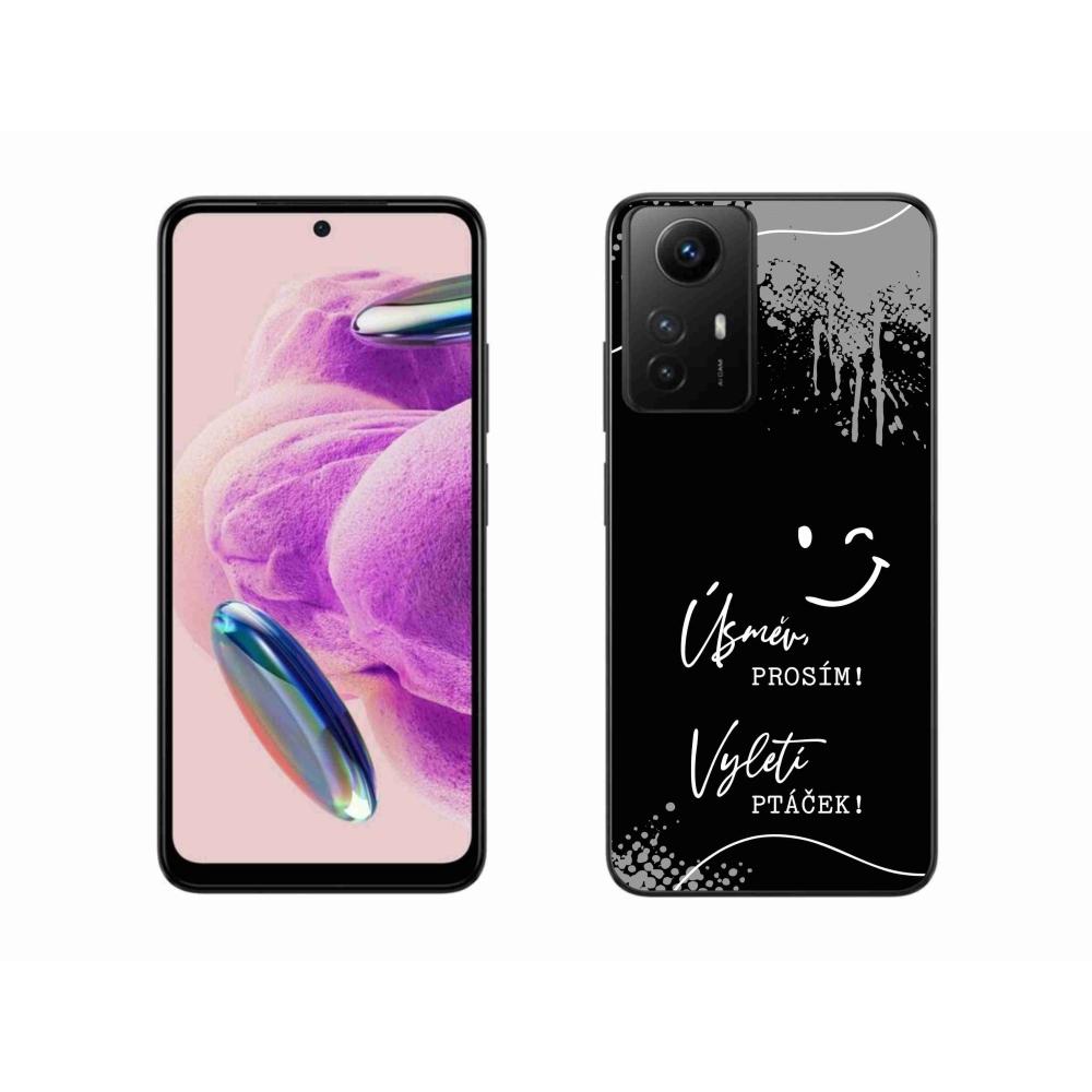 Gelový kryt mmCase na Xiaomi Redmi Note 12S - vtipný text 4 černé pozadí