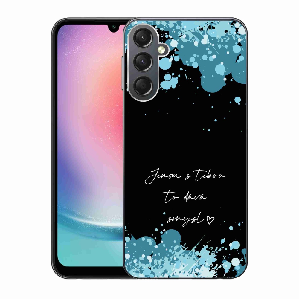 Gelový kryt mmCase na Samsung Galaxy A24 - zamilovaný text černé pozadí