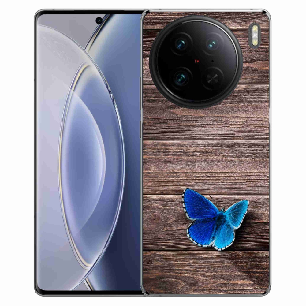 Gelový kryt mmCase na Vivo X90 Pro - modrý motýl 1
