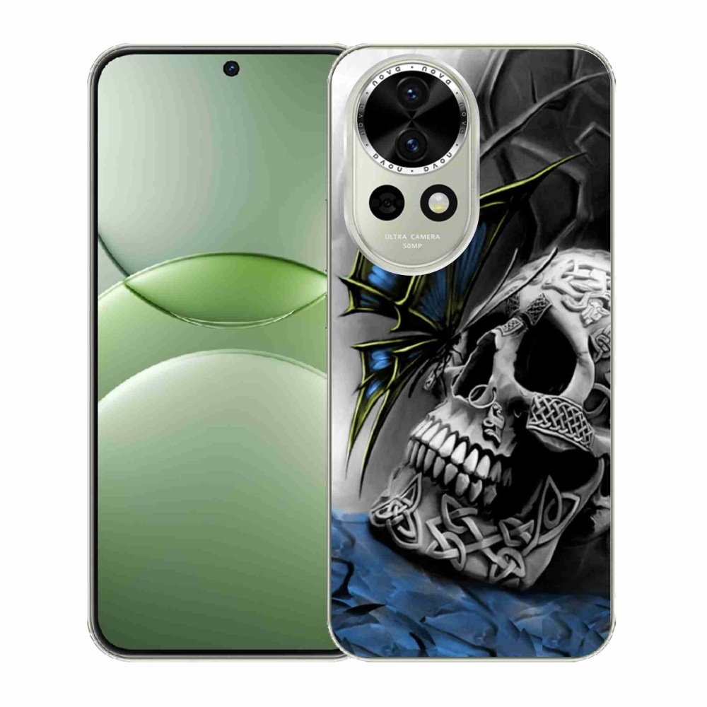 Gelový kryt mmCase na Huawei Nova 13 5G - motýl a lebka