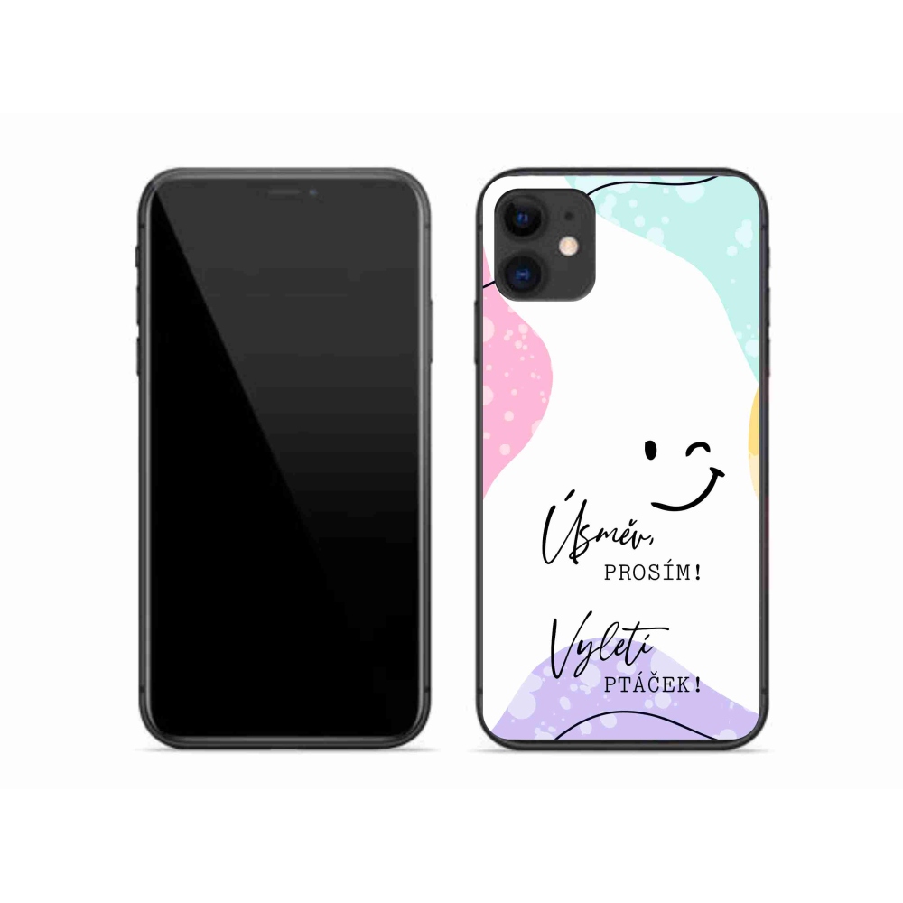 Gelový kryt mmCase na iPhone 11 - vtipný text 4 bílé pozadí