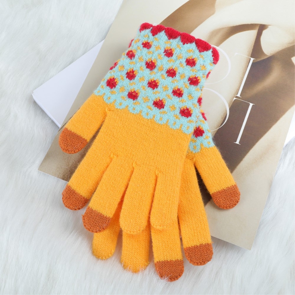 DZ122 dámské dotykové zimní rukavice - žluté
