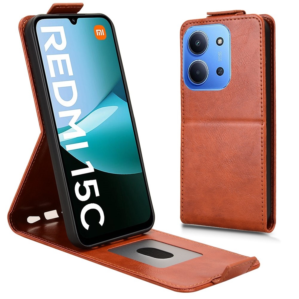 Vert flipové pouzdro na Xiaomi Redmi 15C 4G (171mm)/Poco C85 4G (171mm) - oranžové