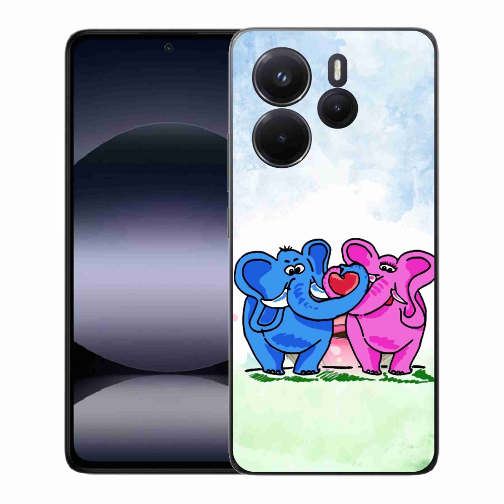 Gelový kryt mmCase na Xiaomi Redmi Note 14 - zamilovaní sloni