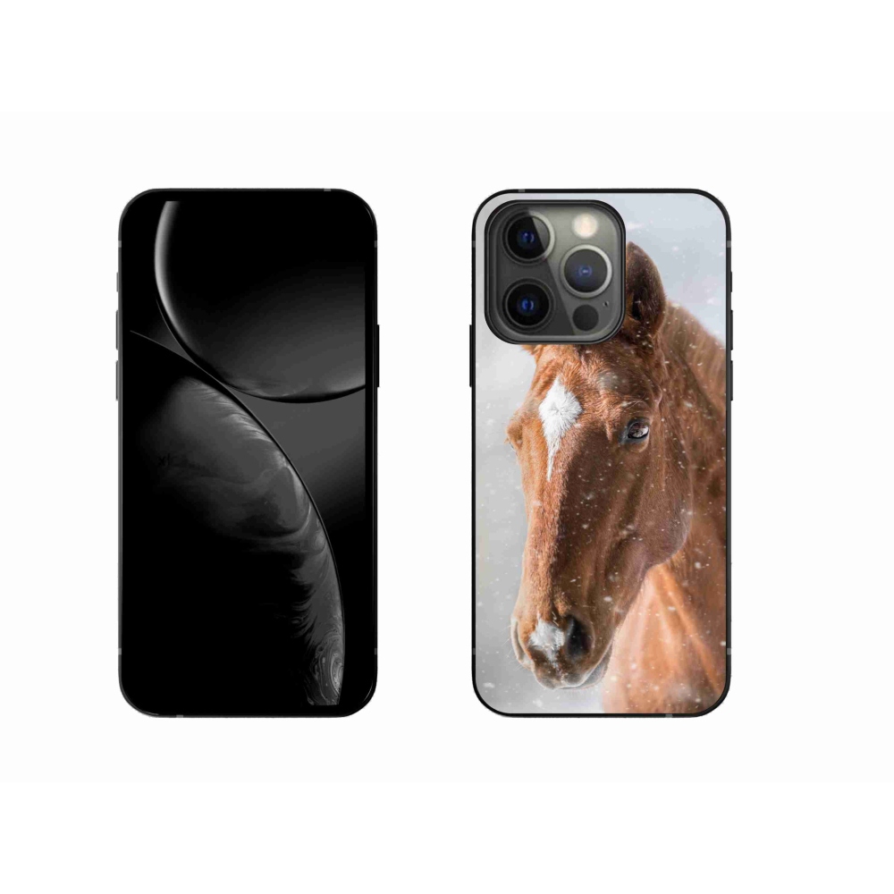 Gelový kryt mmCase na iPhone 13 Pro - hnědý kůň 2