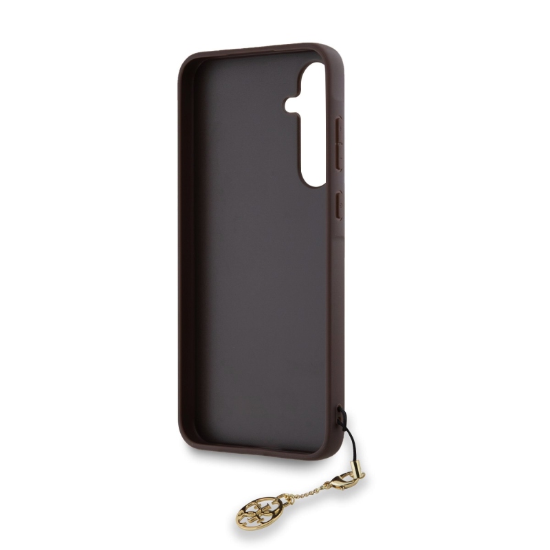 Guess 4G Charm Zadní Kryt pro Samsung Galaxy A35 5G Brown