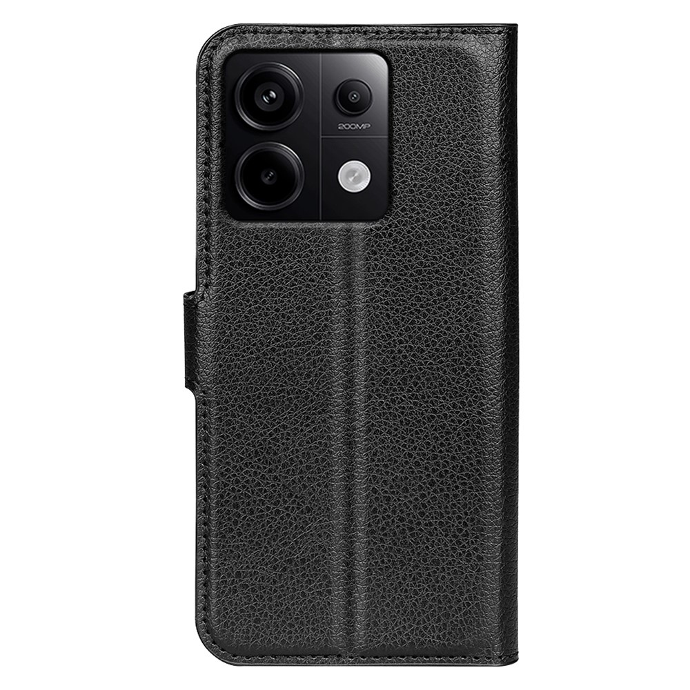 Litchi knížkové pouzdro na Xiaomi Redmi Note 13 Pro 5G/Poco X6 5G - černé