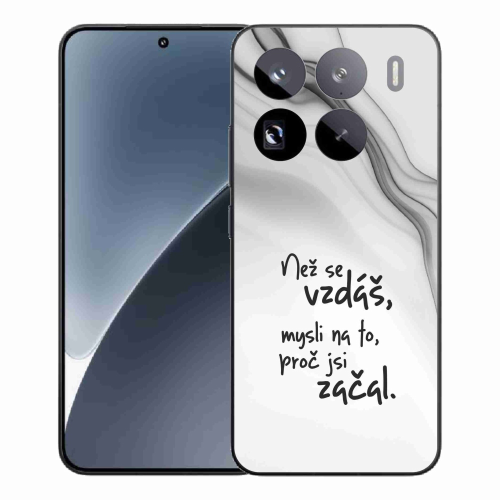 Gelový kryt mmCase na Xiaomi 15 Pro - citát 2 bílé pozadí