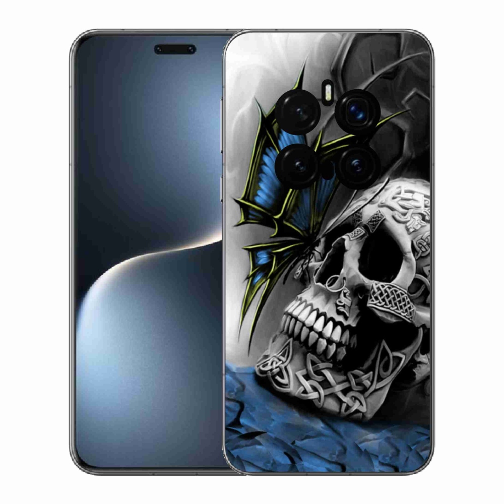 Gelový kryt mmCase na Honor Magic 7 Pro 5G - motýl a lebka