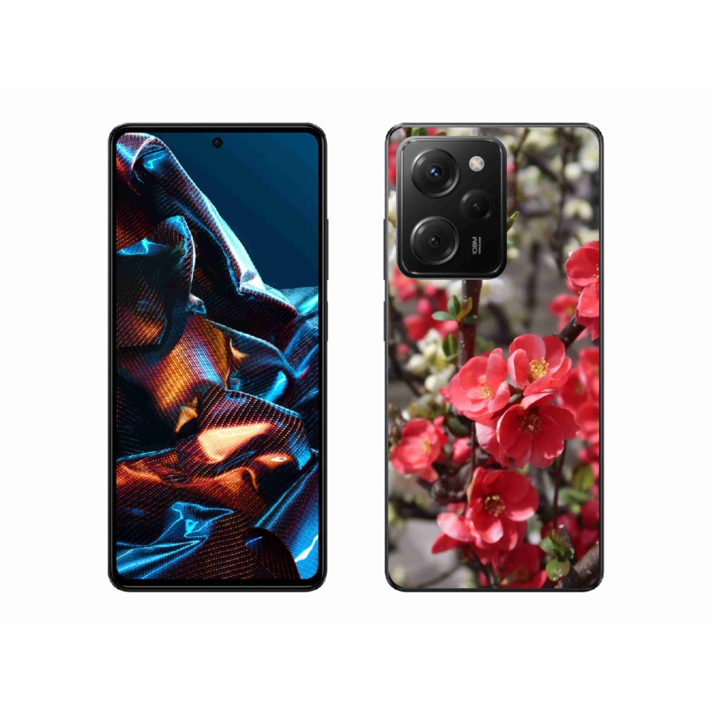 Gelový kryt mmCase na Xiaomi Poco X5 Pro 5G - červené květy