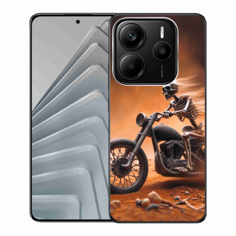 Gelový kryt mmCase na Xiaomi Redmi Note 14 5G - kostra na motorce