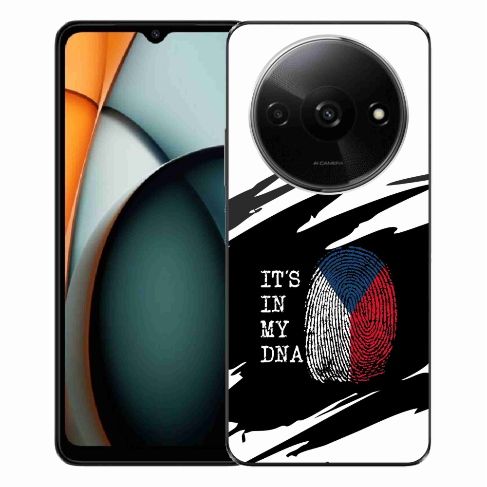 Gelový kryt mmCase na Xiaomi Redmi A3  - vlajka otisk prstu černobílé pozadí