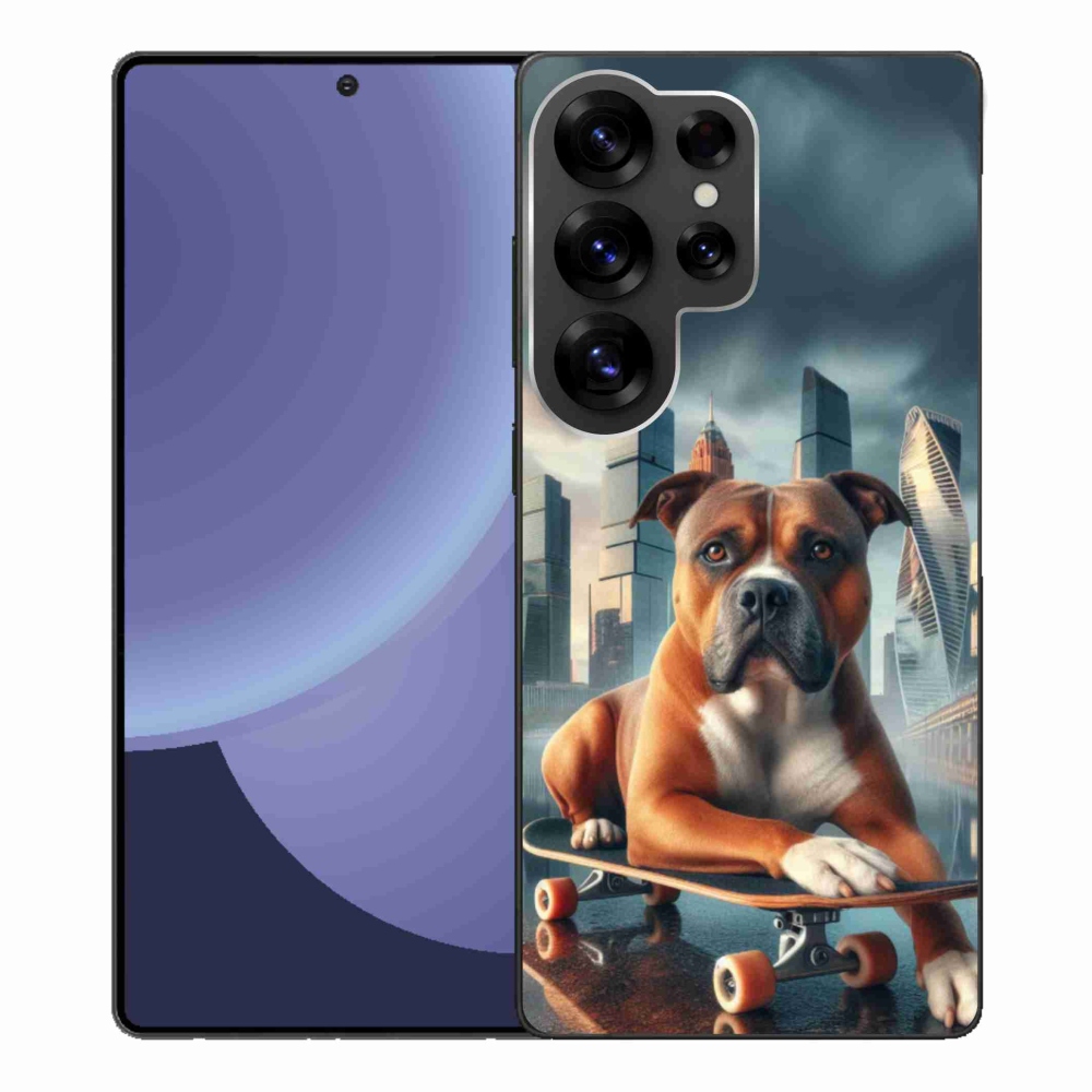 Gelový kryt mmCase na Samsung Galaxy S25 Ultra - pes na skateboardu