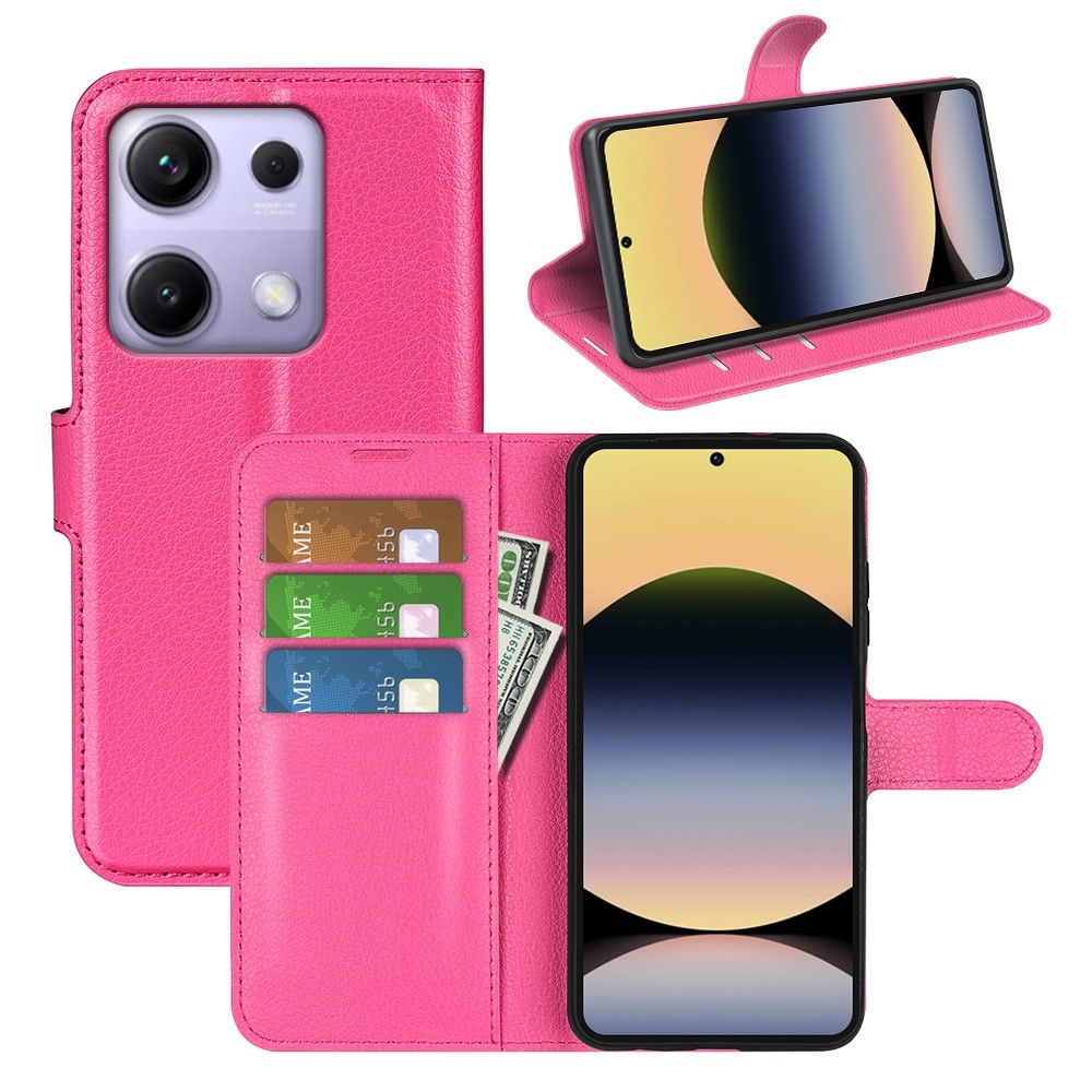 Litchi knížkové pouzdro na Xiaomi Redmi Note 14S - rose