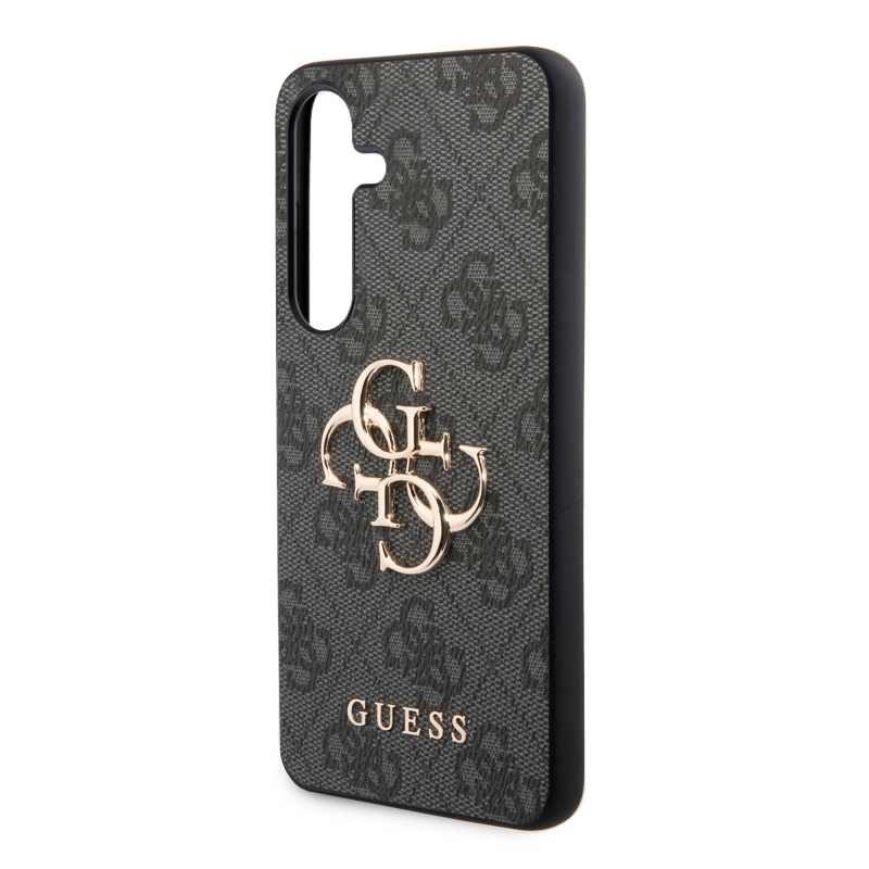 Guess PU 4G Metal Logo Zadní Kryt pro Samsung Galaxy S24+ Grey