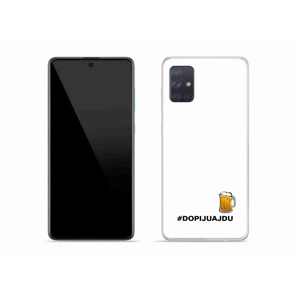 Gelový kryt mmCase na Samsung Galaxy A51 - pivní motiv 1 bílé pozadí