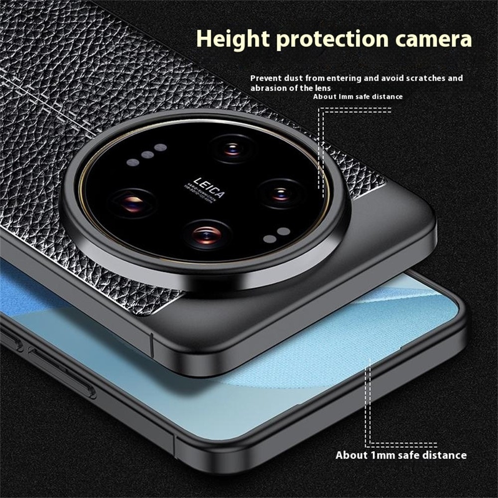 Litchi odolný gelový obal na Xiaomi 15 Ultra - černý