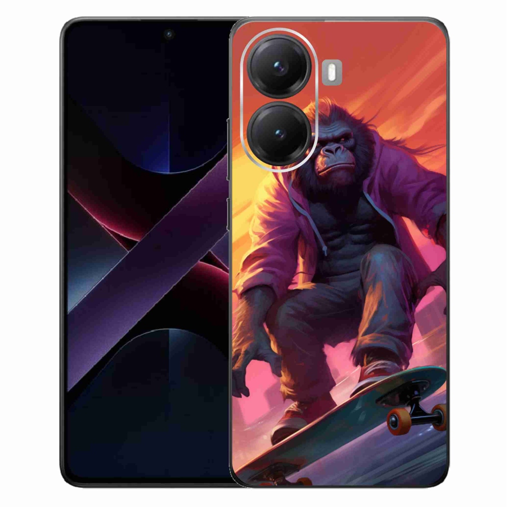 Gelový kryt mmCase na Xiaomi Poco X7 Pro 5G - gorila na skateboardu
