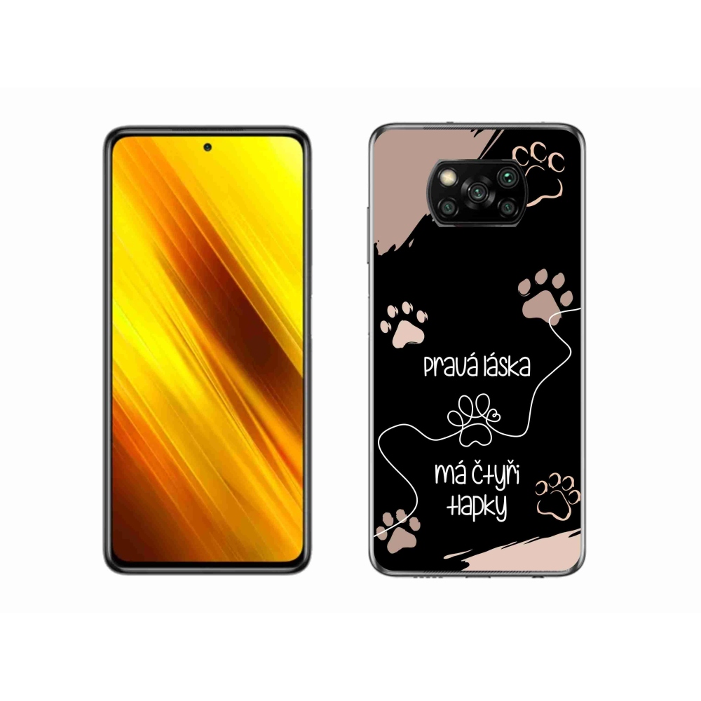 Gelový kryt mmCase na Xiaomi Poco X3 Pro - psí motiv 1 černé pozadí