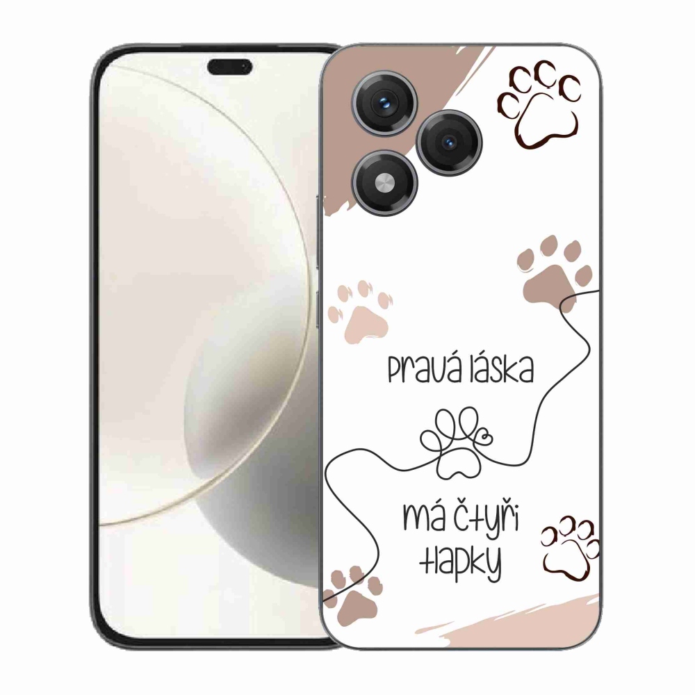 Gelový kryt mmCase na Honor 400 Lite - psí motiv 1 bílé pozadí