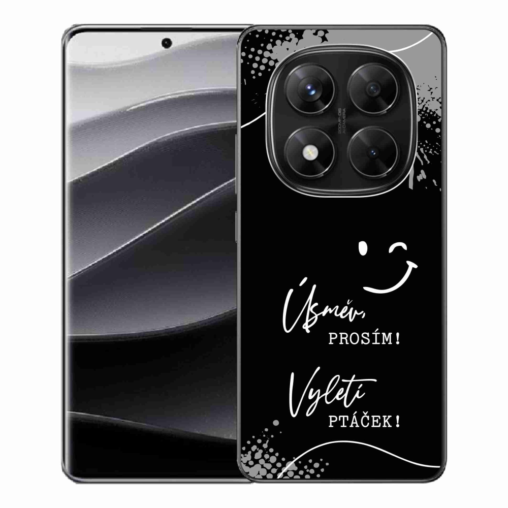 Gelový kryt mmCase na Xiaomi Redmi Note 14 Pro 5G/Poco X7 5G - vtipný text 4 černé pozadí