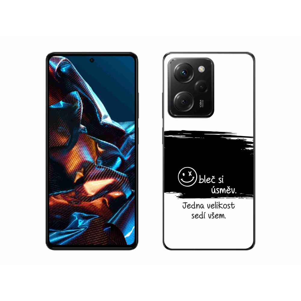 Gelový kryt mmCase na Xiaomi Poco X5 Pro 5G - vtipný text 8 černobílé pozadí