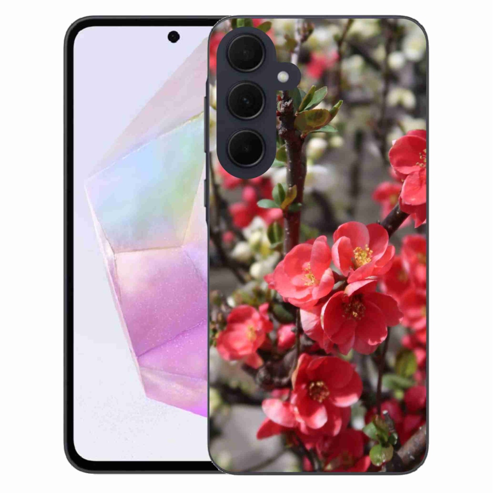 Gelový kryt mmCase na Samsung Galaxy A35 5G - červené květy