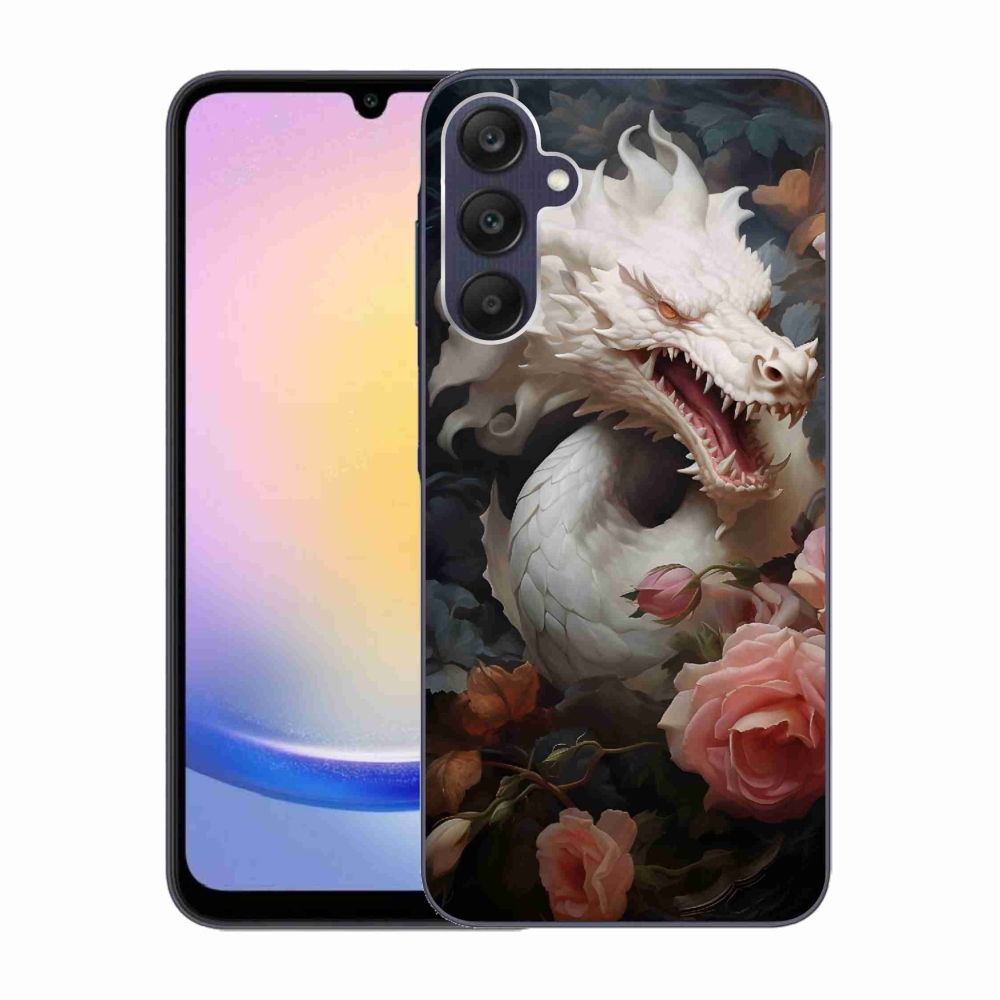 Gelový kryt mmCase na Samsung Galaxy A25 5G - bílý drak