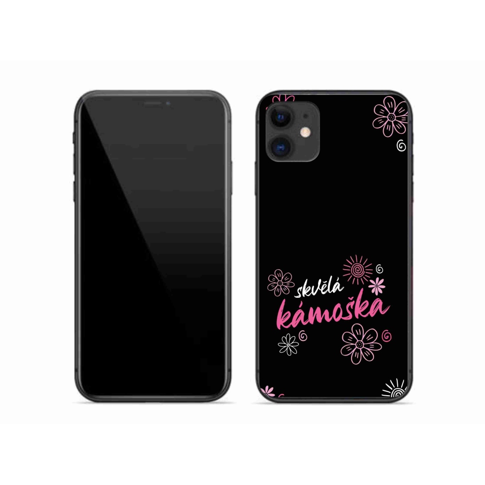 Gelový kryt mmCase na iPhone 11 - skvělá kámoška černé pozadí