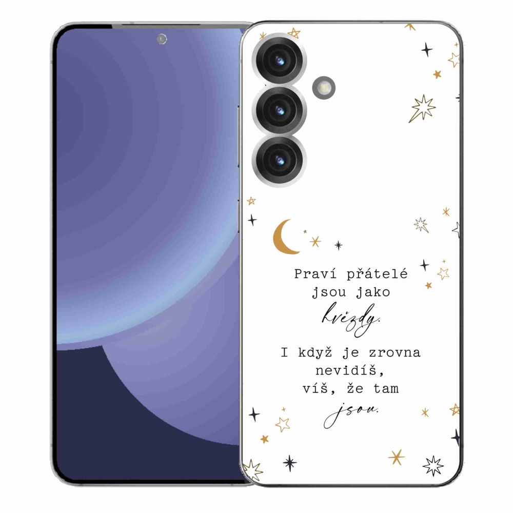 Gelový kryt mmCase na Samsung Galaxy S25+ - citát 6 bílé pozadí